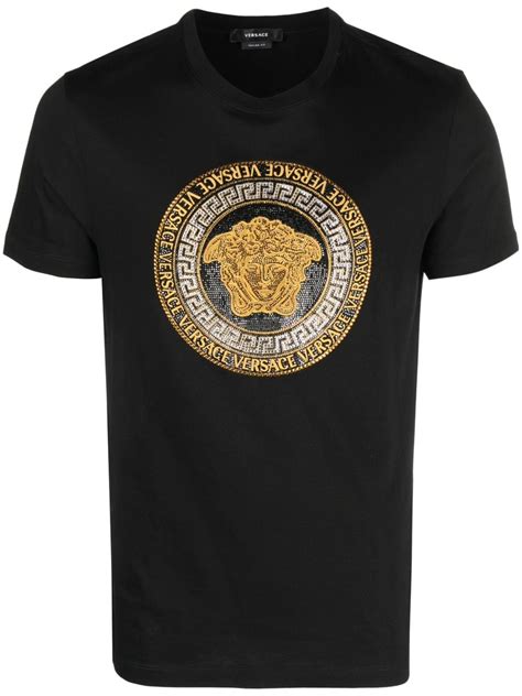 versace collection medusa short sleeve t shirt|versace medusa shirt men's uk.